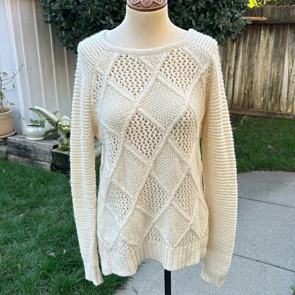 American Eagle Outfitters Pullover Ivory Cream Sweater Women's Size Small